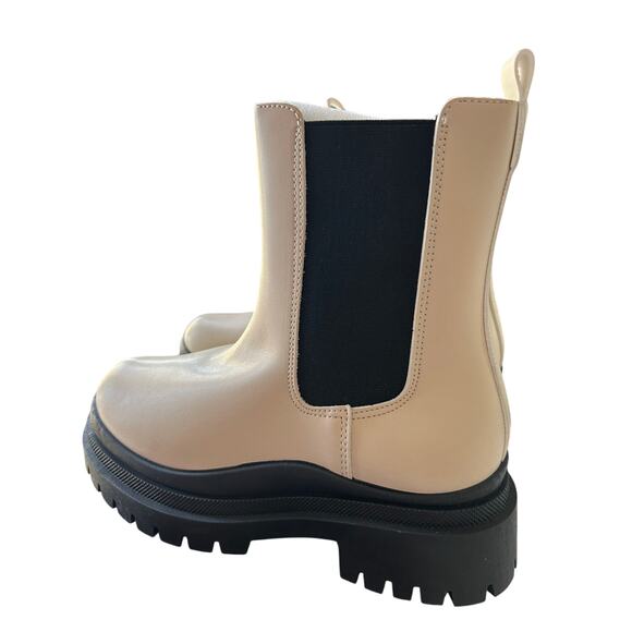 Yoki Women's Ankle Rain Boots Size 7 Cream with Black Accents Water-Resistant - Picture 7 of 10